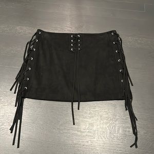 Suede black skirt